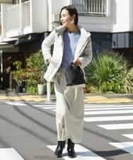 FMFAV40190 MICHEL KLEIN(ミッシェルクラン) ホールガーメント(R)ドルマンスリーブニット ブルー(55)