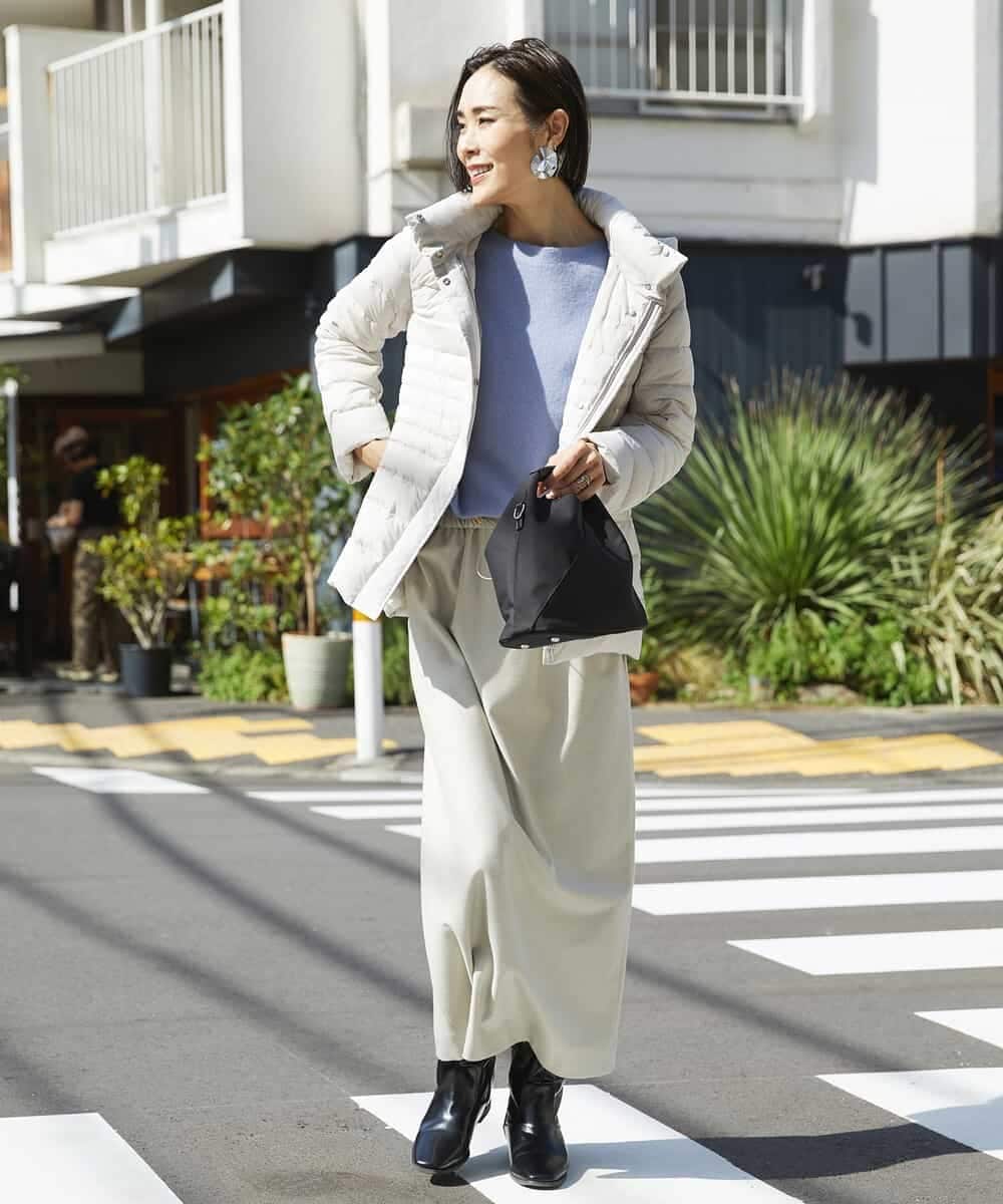 FMFAV40190 MICHEL KLEIN(ミッシェルクラン) ホールガーメント(R)ドルマンスリーブニット ブルー(55)