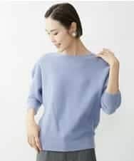 FMFAV40190 MICHEL KLEIN(ミッシェルクラン) ホールガーメント(R)ドルマンスリーブニット ブルー(55)