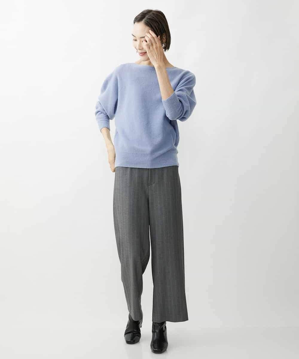 FMFAV40190 MICHEL KLEIN(ミッシェルクラン) ホールガーメント(R)ドルマンスリーブニット ブルー(55)