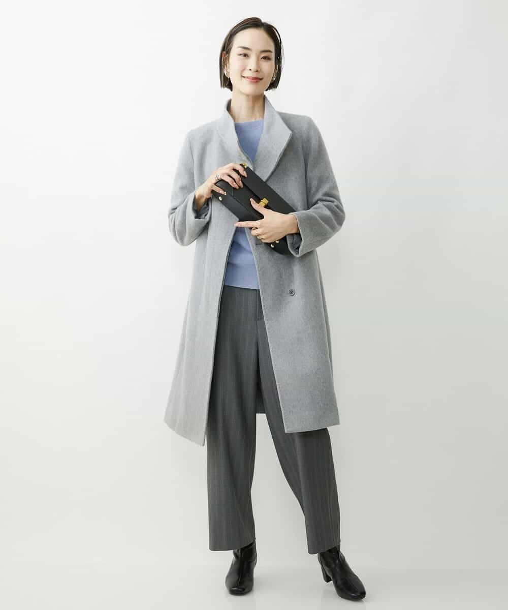 FMFAV40190 MICHEL KLEIN(ミッシェルクラン) ホールガーメント(R)ドルマンスリーブニット ブルー(55)
