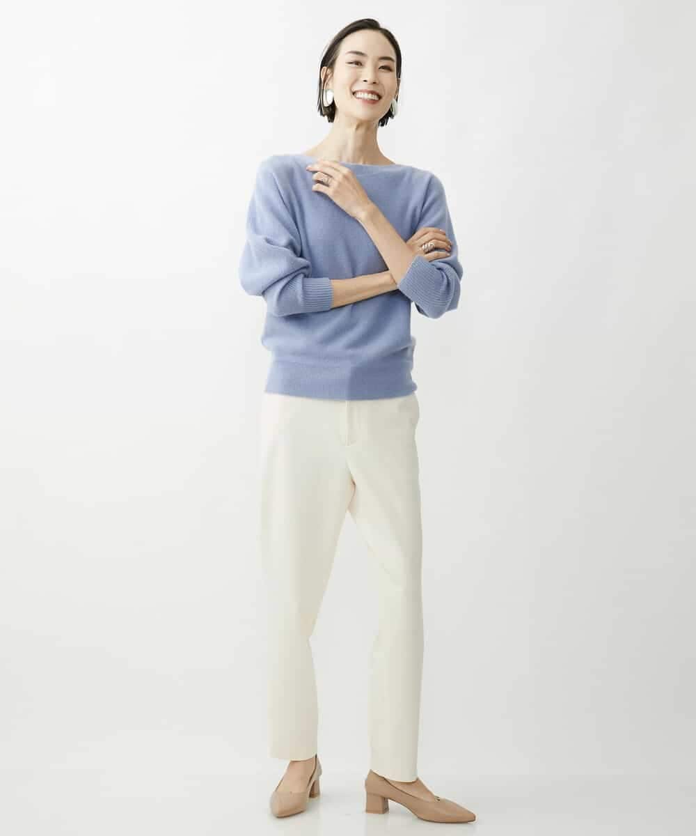FMFAV40190 MICHEL KLEIN(ミッシェルクラン) ホールガーメント(R)ドルマンスリーブニット ブルー(55)