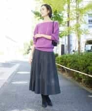FMFAV51190 MICHEL KLEIN(ミッシェルクラン) [定番人気]ホールガーメント(R)ドルマンスリーブウールニット パープル(68)
