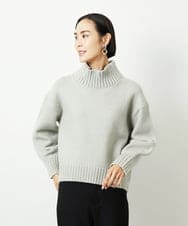 FMFBD31230 MICHEL KLEIN(ミッシェルクラン) ビーズハイネックニット ライトグレー