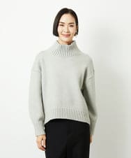 FMFBD31230 MICHEL KLEIN(ミッシェルクラン) ビーズハイネックニット ライトグレー