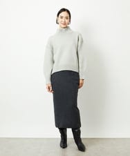 FMFBD31230 MICHEL KLEIN(ミッシェルクラン) ビーズハイネックニット ライトグレー