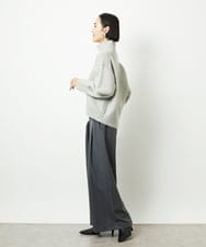 FMFBD31230 MICHEL KLEIN(ミッシェルクラン) ビーズハイネックニット ライトグレー