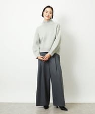 FMFBD31230 MICHEL KLEIN(ミッシェルクラン) ビーズハイネックニット ライトグレー