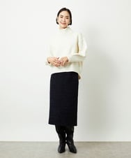 FMFBD31230 MICHEL KLEIN(ミッシェルクラン) ビーズハイネックニット ライトグレー