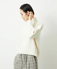 FMFBD31230 MICHEL KLEIN(ミッシェルクラン) ビーズハイネックニット ライトグレー