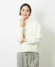 FMFBD31230 MICHEL KLEIN(ミッシェルクラン) ビーズハイネックニット ライトグレー