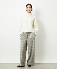 FMFBD31230 MICHEL KLEIN(ミッシェルクラン) ビーズハイネックニット ライトグレー