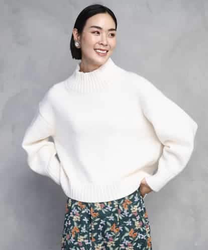 FMFBD31230 MICHEL KLEIN ビーズハイネックニット