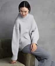 FMFBD31230 MICHEL KLEIN(ミッシェルクラン) ビーズハイネックニット ライトグレー