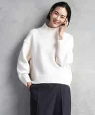 FMFBD31230 MICHEL KLEIN(ミッシェルクラン) ビーズハイネックニット ライトグレー