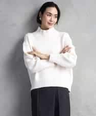 FMFBD31230 MICHEL KLEIN(ミッシェルクラン) ビーズハイネックニット ライトグレー