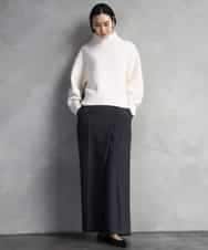 FMFBD31230 MICHEL KLEIN(ミッシェルクラン) ビーズハイネックニット ライトグレー