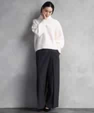 FMFBD31230 MICHEL KLEIN(ミッシェルクラン) ビーズハイネックニット ライトグレー