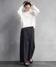 FMFBD31230 MICHEL KLEIN(ミッシェルクラン) ビーズハイネックニット ライトグレー