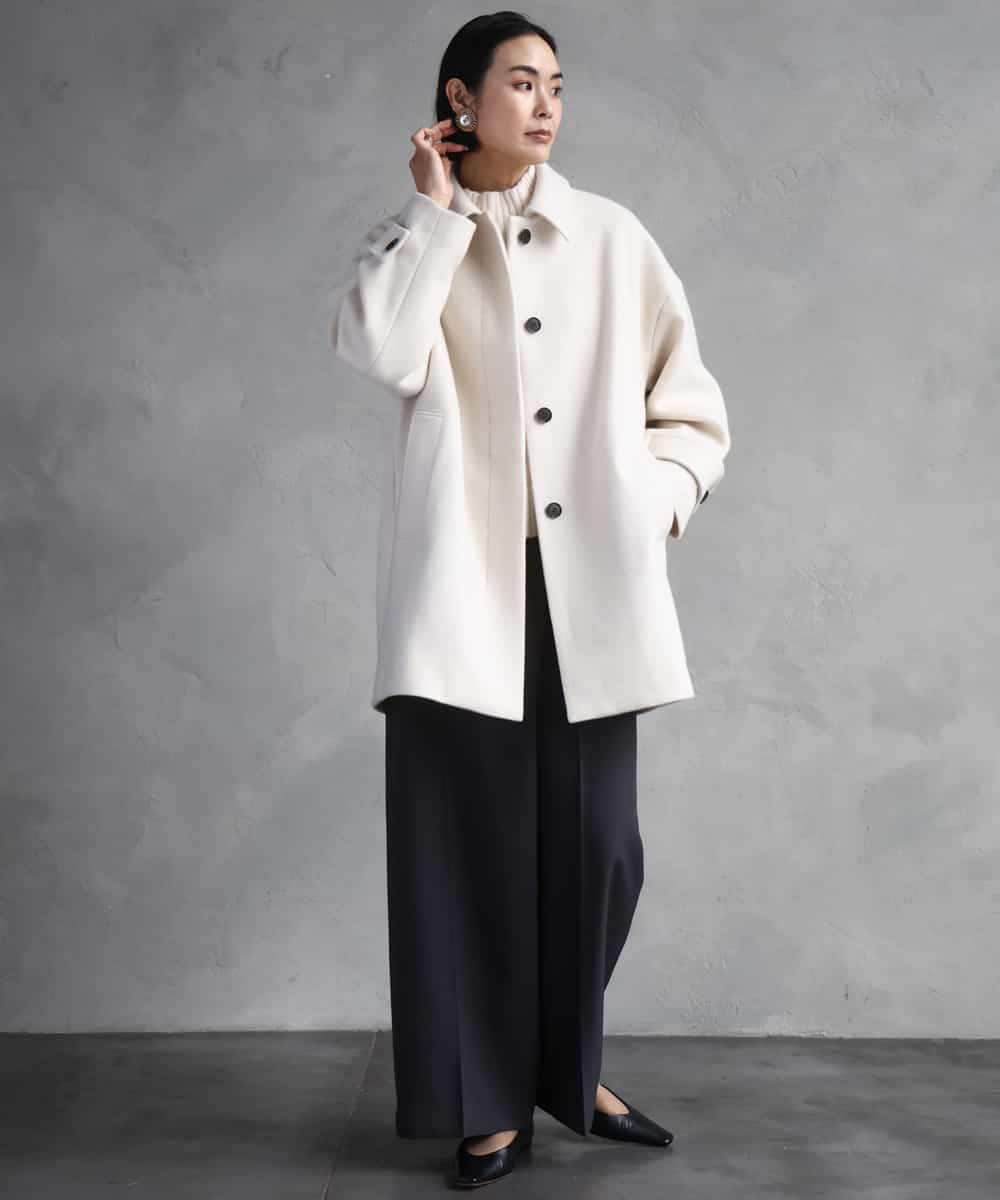 FMFBD31230 MICHEL KLEIN(ミッシェルクラン) ビーズハイネックニット ライトグレー