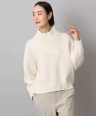 FMFBD31230 MICHEL KLEIN(ミッシェルクラン) ビーズハイネックニット ライトグレー