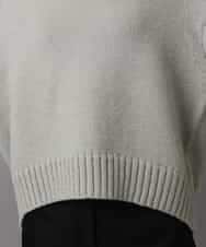 FMFBD31230 MICHEL KLEIN(ミッシェルクラン) ビーズハイネックニット ライトグレー