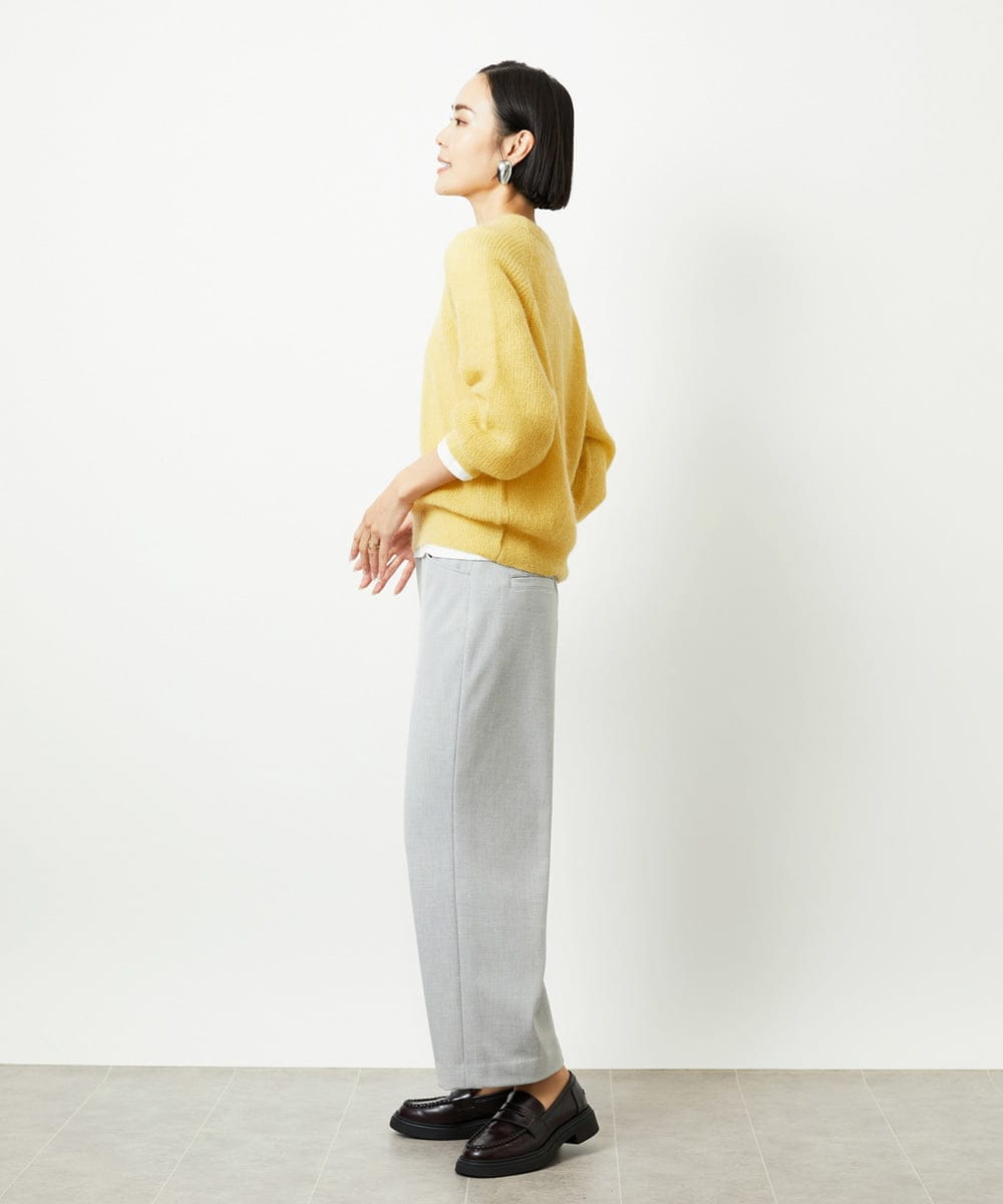 FMFBD32230 MICHEL KLEIN(ミッシェルクラン) モヘアローゲージニット イエロー