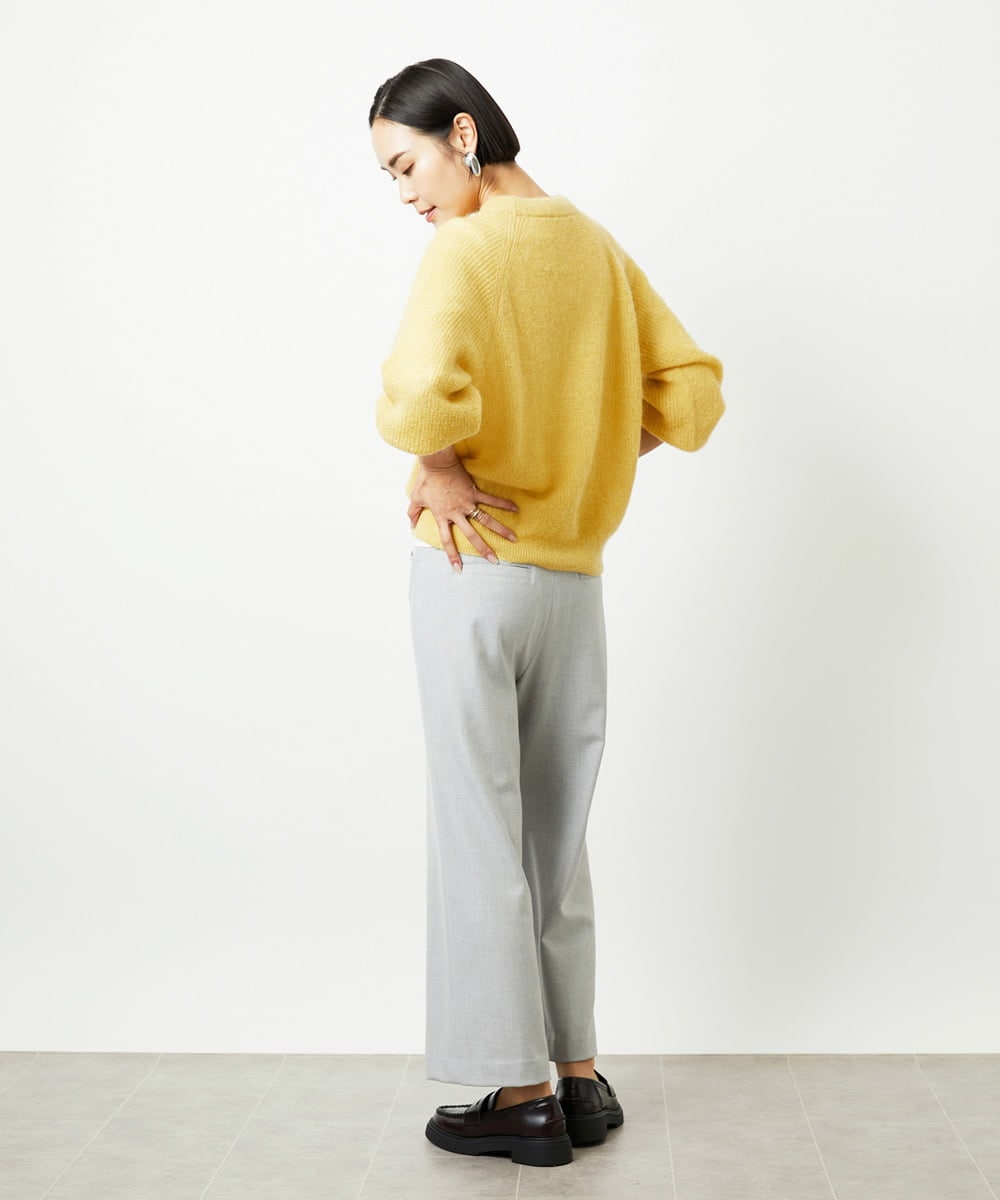 FMFBD32230 MICHEL KLEIN(ミッシェルクラン) モヘアローゲージニット イエロー