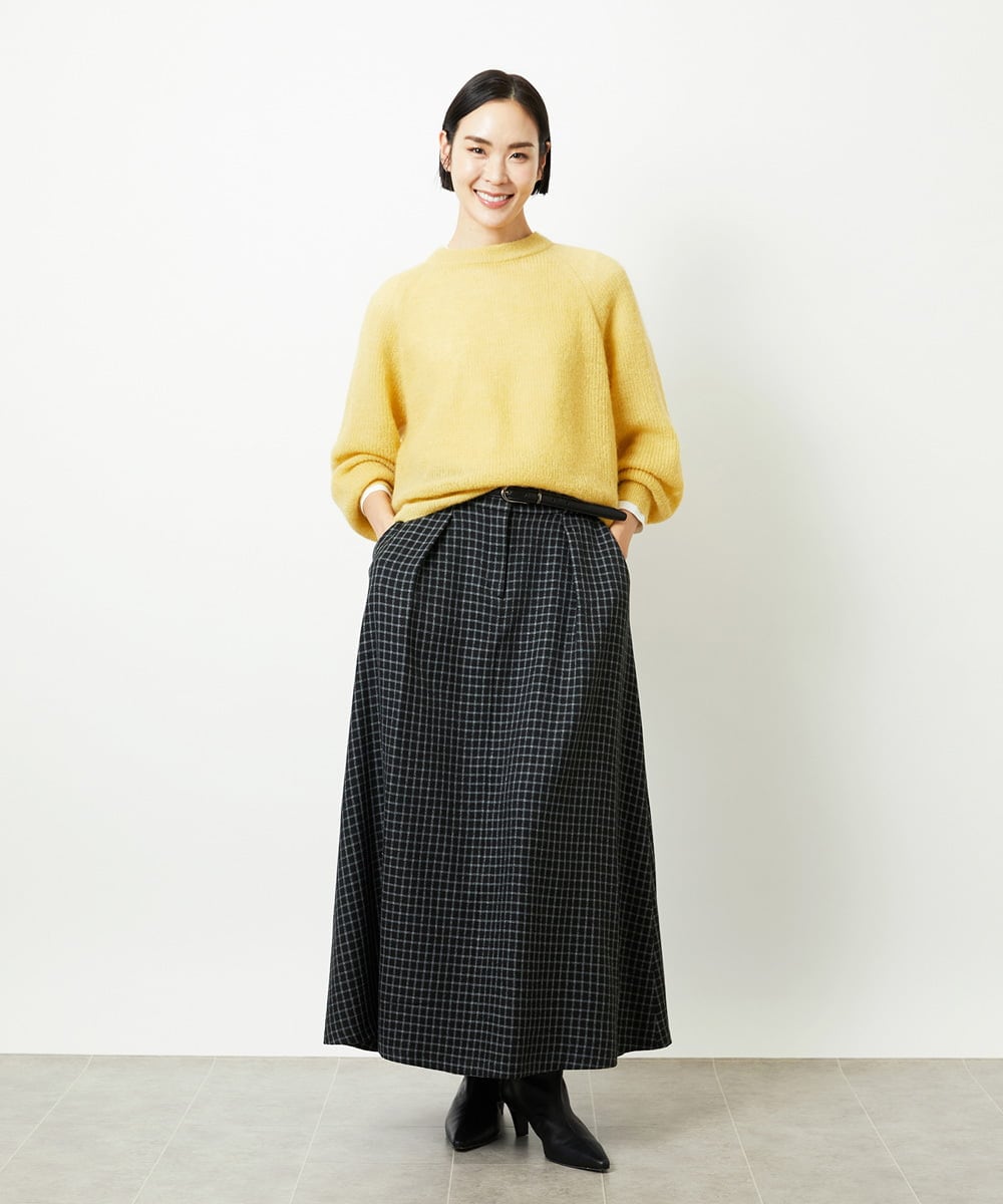 FMFBD32230 MICHEL KLEIN(ミッシェルクラン) モヘアローゲージニット イエロー