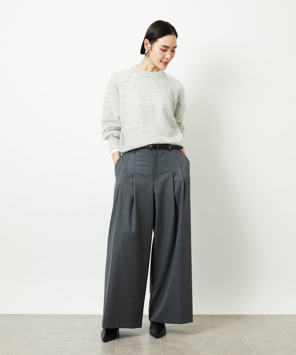 FMFBD32230 MICHEL KLEIN(ミッシェルクラン) モヘアローゲージニット イエロー