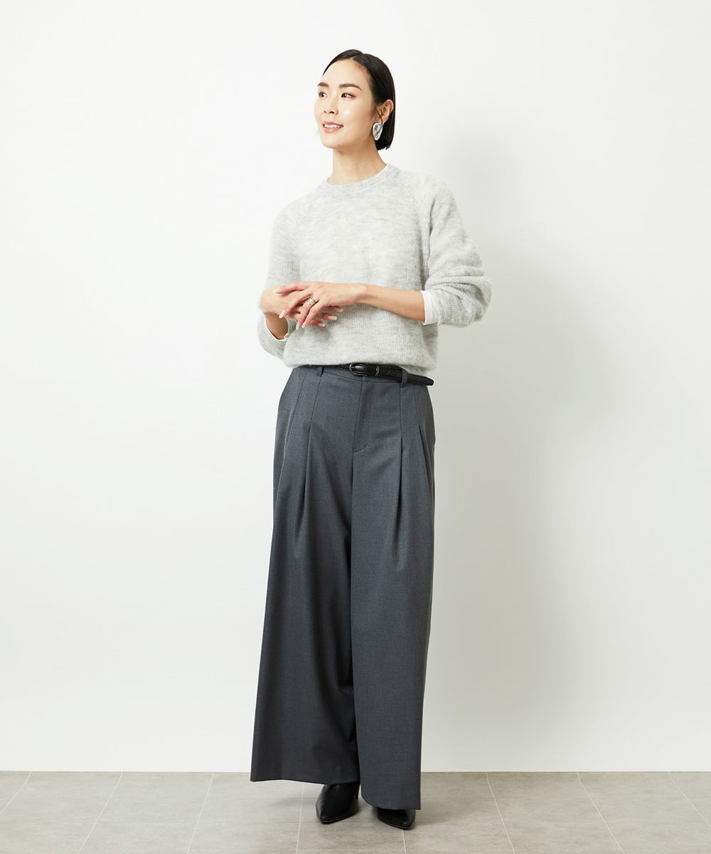 FMFBD32230 MICHEL KLEIN(ミッシェルクラン) モヘアローゲージニット イエロー