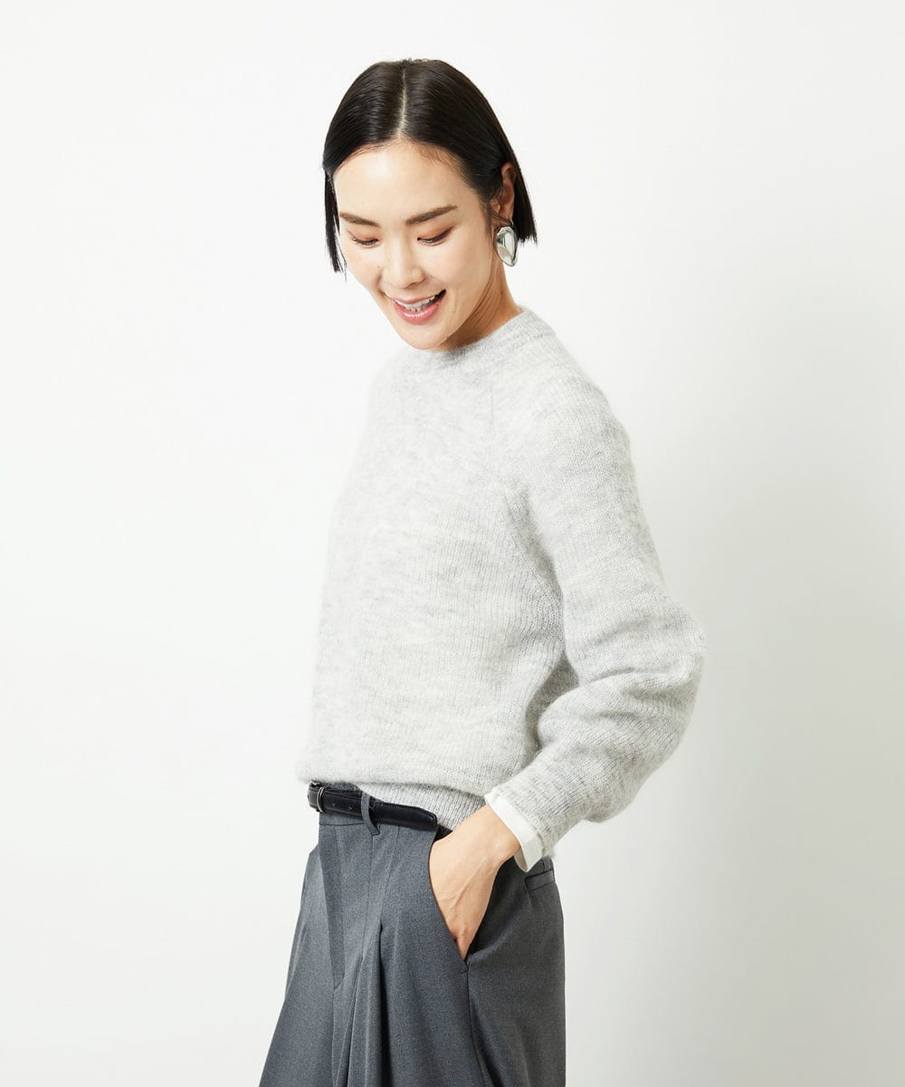 FMFBD32230 MICHEL KLEIN(ミッシェルクラン) モヘアローゲージニット イエロー