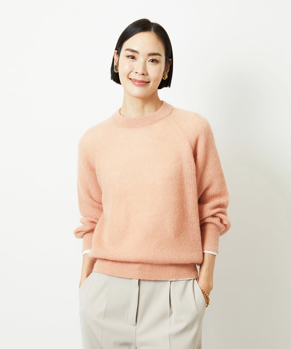 FMFBD32230 MICHEL KLEIN(ミッシェルクラン) モヘアローゲージニット イエロー