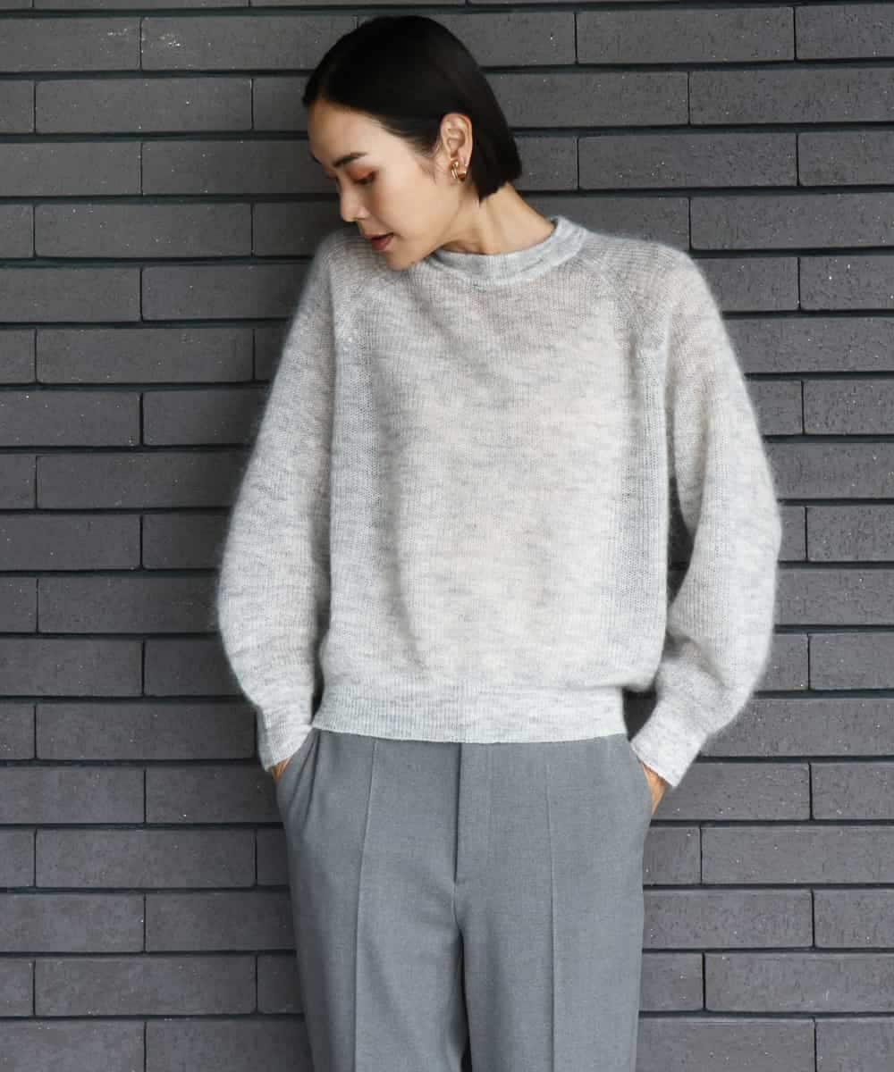 FMFBD32230 MICHEL KLEIN(ミッシェルクラン) モヘアローゲージニット イエロー