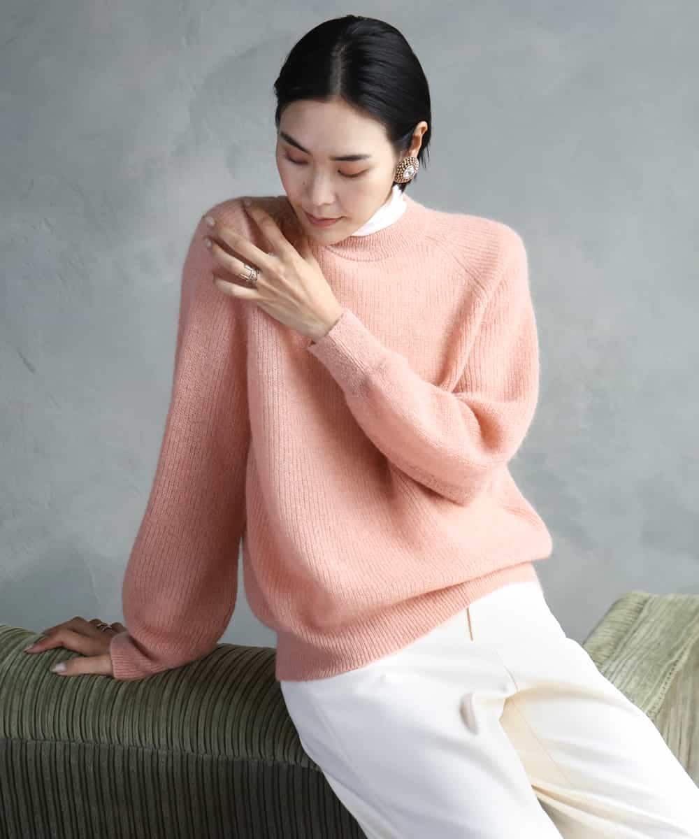 FMFBD32230 MICHEL KLEIN(ミッシェルクラン) モヘアローゲージニット イエロー