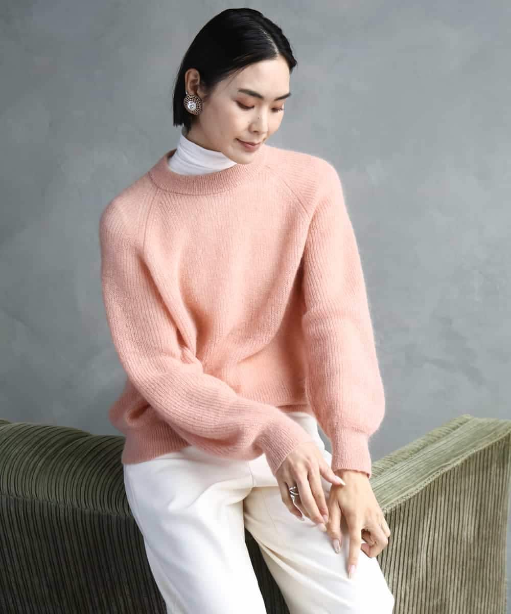 FMFBD32230 MICHEL KLEIN(ミッシェルクラン) モヘアローゲージニット イエロー