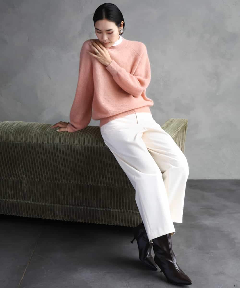 FMFBD32230 MICHEL KLEIN(ミッシェルクラン) モヘアローゲージニット イエロー