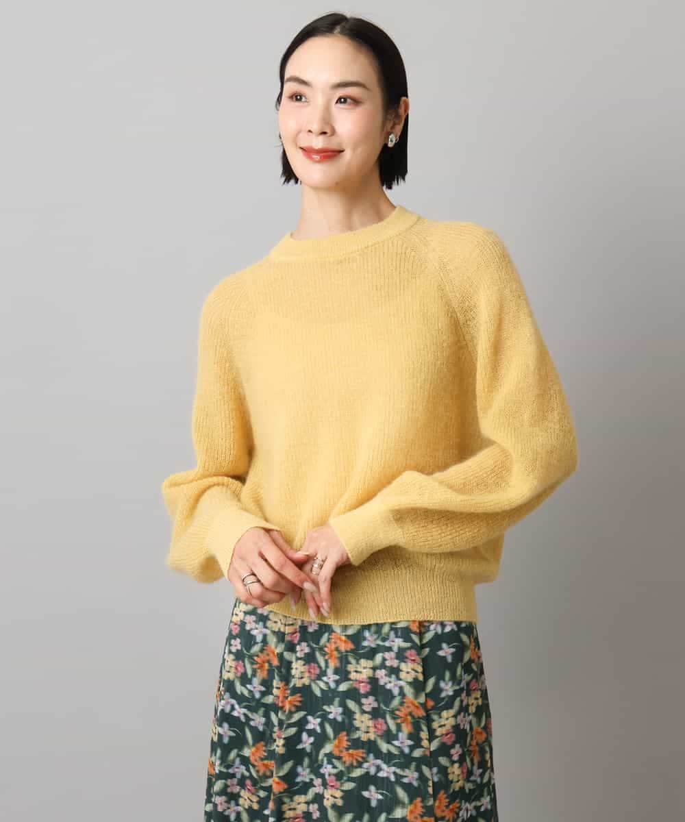 FMFBD32230 MICHEL KLEIN(ミッシェルクラン) モヘアローゲージニット イエロー