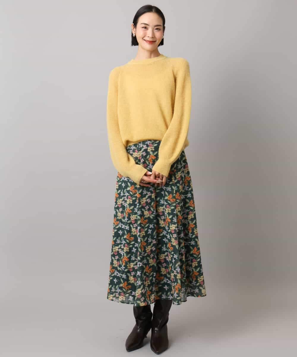 FMFBD32230 MICHEL KLEIN(ミッシェルクラン) モヘアローゲージニット イエロー