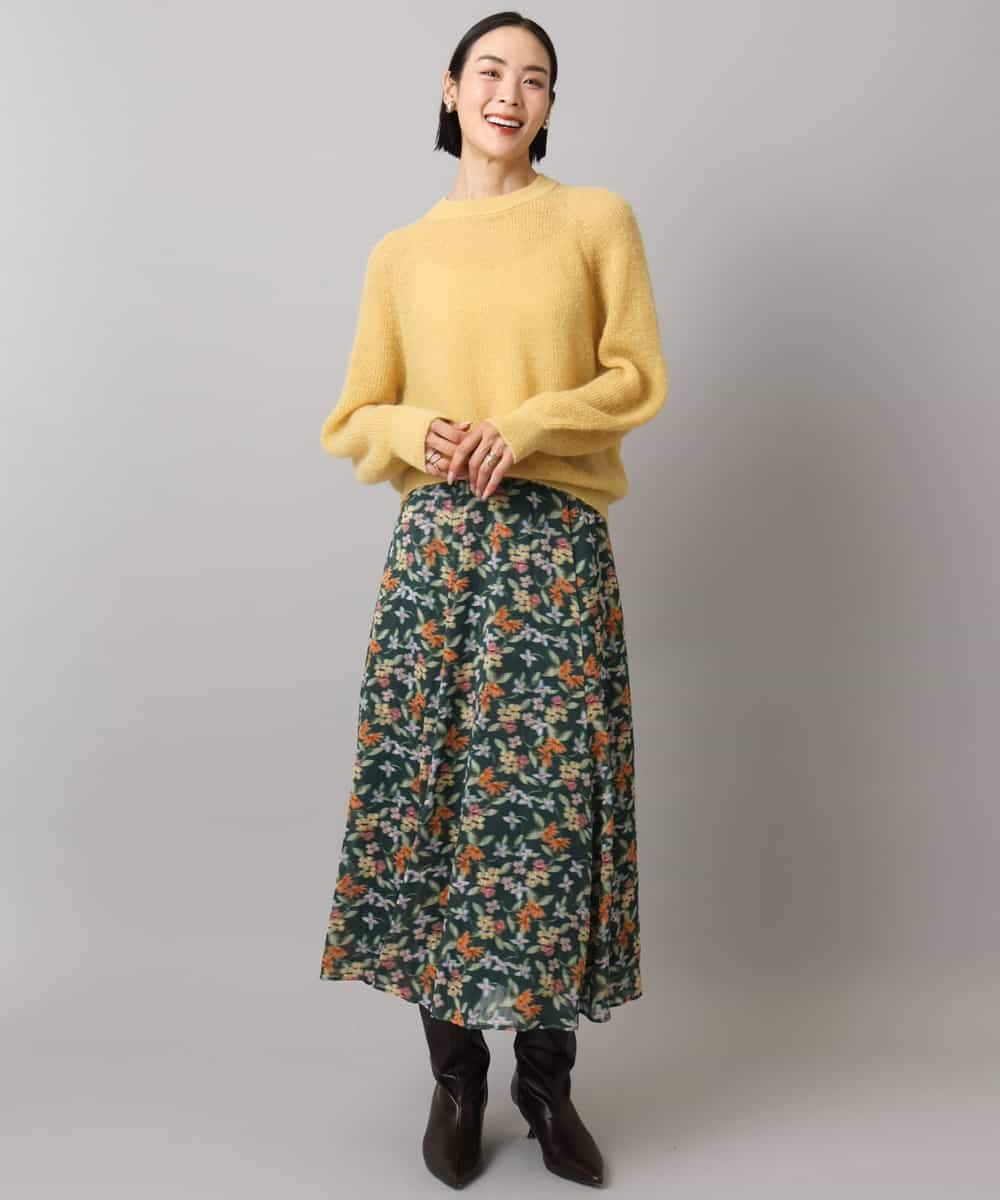 FMFBD32230 MICHEL KLEIN(ミッシェルクラン) モヘアローゲージニット イエロー