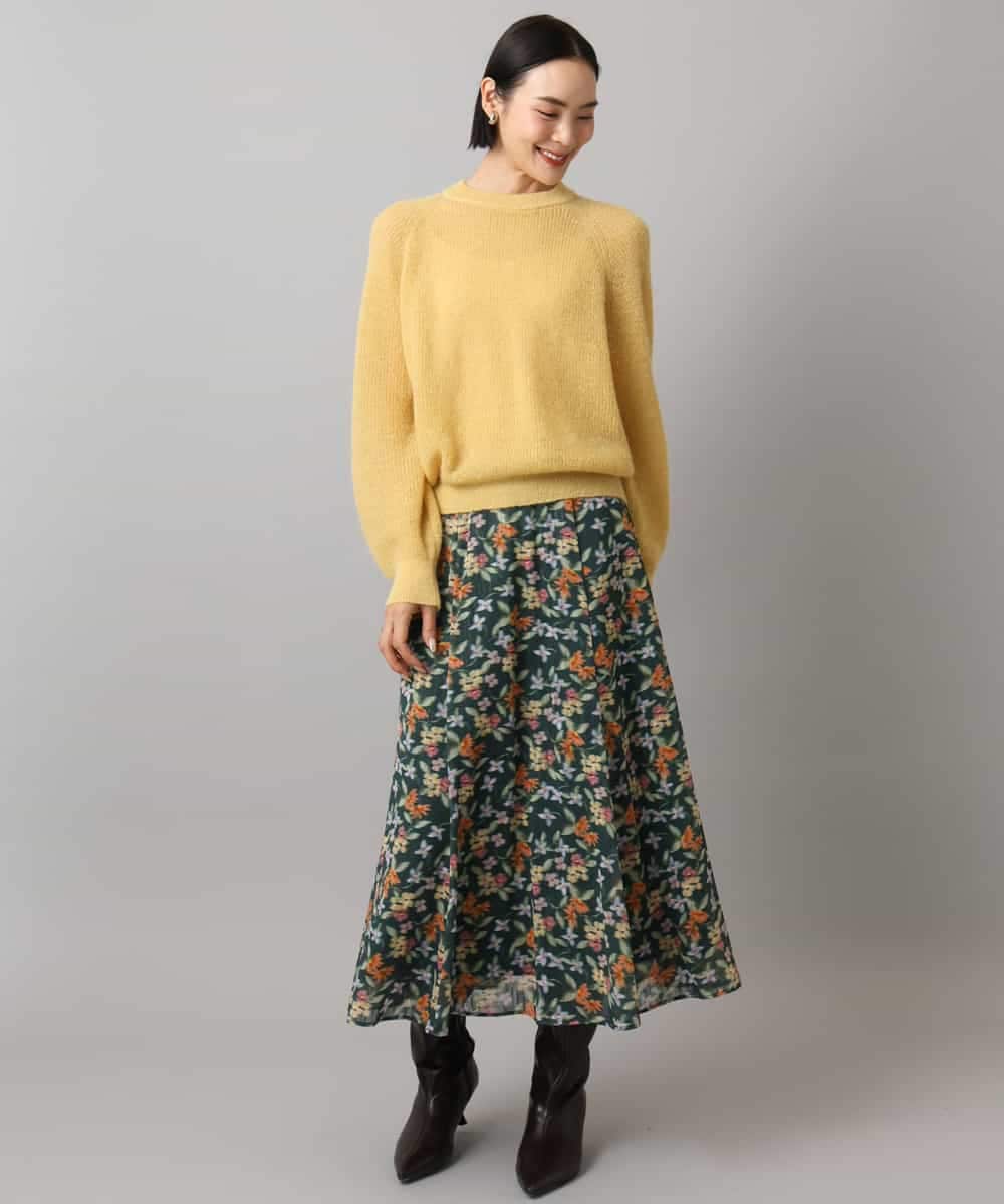 FMFBD32230 MICHEL KLEIN(ミッシェルクラン) モヘアローゲージニット イエロー