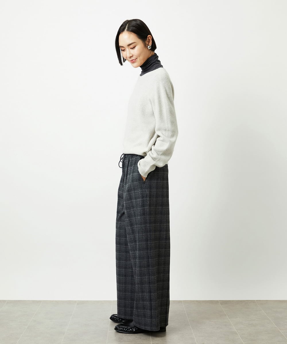 FMFBD33210 MICHEL KLEIN(ミッシェルクラン) ホールガーメント®クルーネックニット ライトブルー