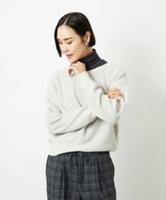 FMFBD33210 MICHEL KLEIN(ミッシェルクラン) ホールガーメント®クルーネックニット ライトブルー