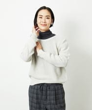 FMFBD33210 MICHEL KLEIN(ミッシェルクラン) ホールガーメント®クルーネックニット ライトブルー