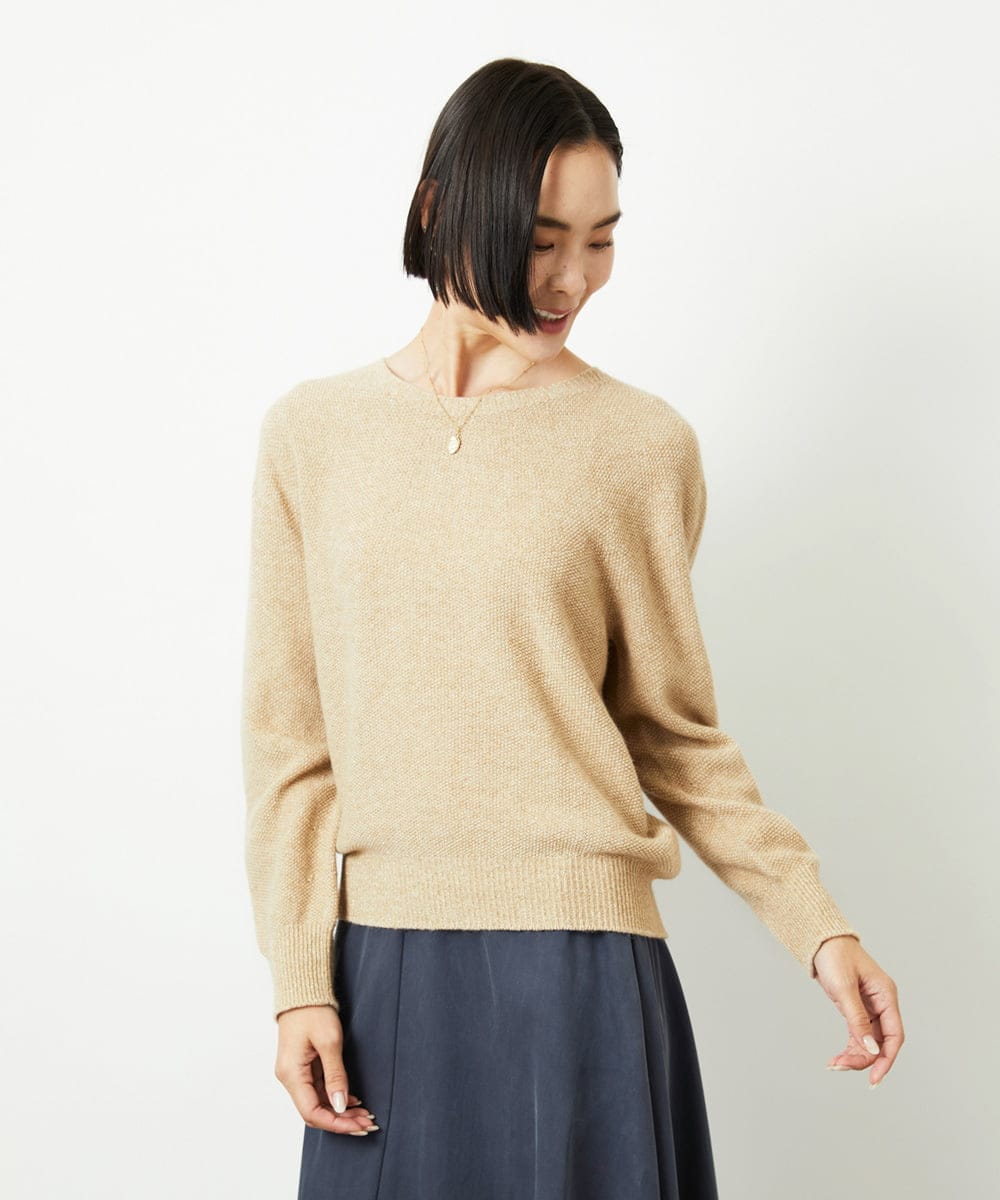 FMFBD33210 MICHEL KLEIN(ミッシェルクラン) ホールガーメント®クルーネックニット ライトブルー