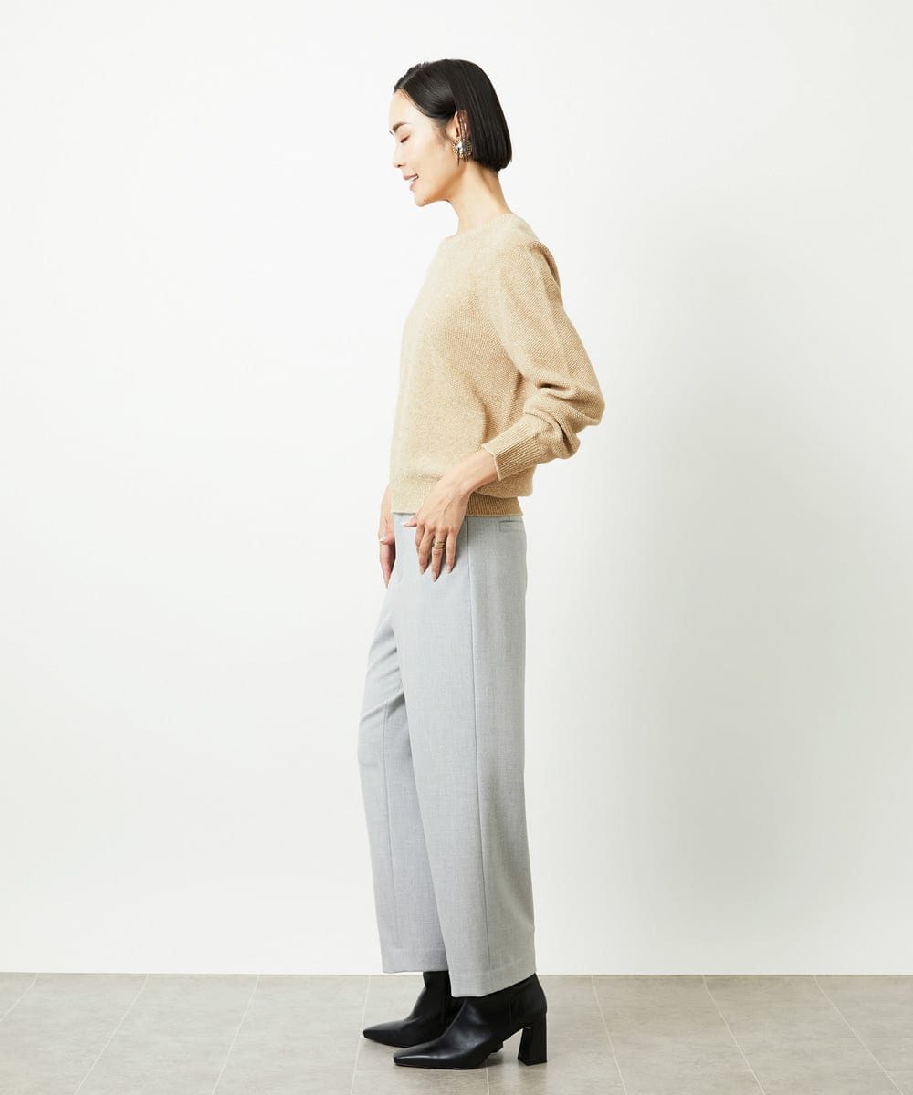 FMFBD33210 MICHEL KLEIN(ミッシェルクラン) ホールガーメント®クルーネックニット ライトブルー