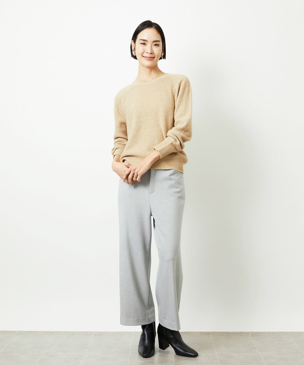 FMFBD33210 MICHEL KLEIN(ミッシェルクラン) ホールガーメント®クルーネックニット ライトブルー