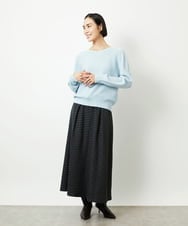 FMFBD33210 MICHEL KLEIN(ミッシェルクラン) ホールガーメント®クルーネックニット ライトブルー