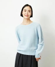 FMFBD33210 MICHEL KLEIN(ミッシェルクラン) ホールガーメント®クルーネックニット ライトブルー