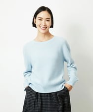 FMFBD33210 MICHEL KLEIN(ミッシェルクラン) ホールガーメント®クルーネックニット ライトブルー